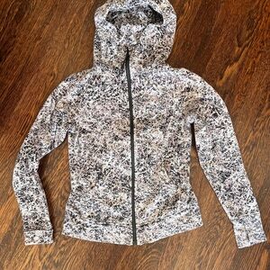 Women's Lululemon Black and White full zip Scuba Hoodie